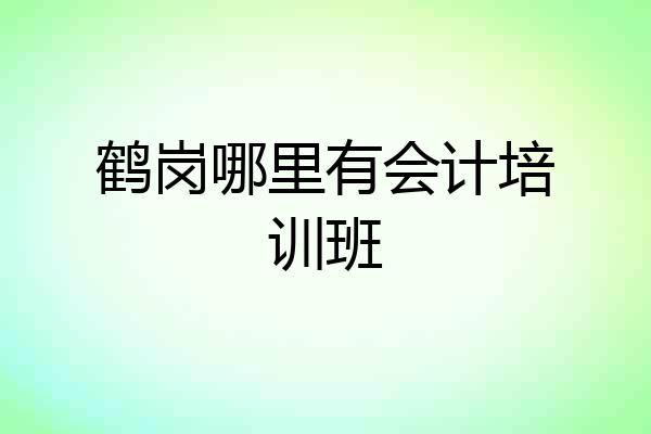 鹤岗哪里有会计培训班