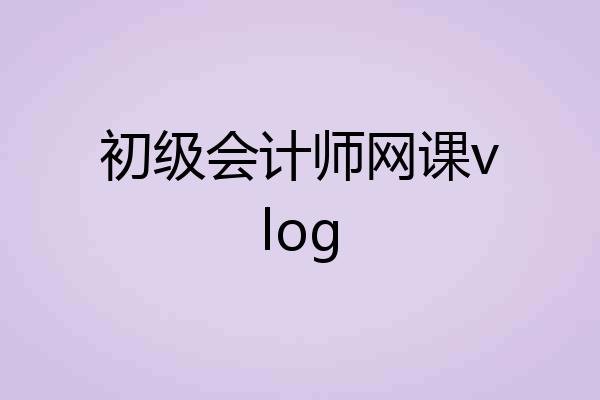 初级会计师网课vlog