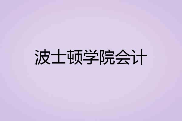 波士顿学院会计