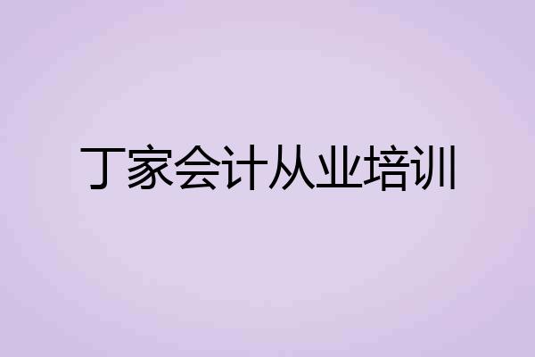 丁家会计从业培训