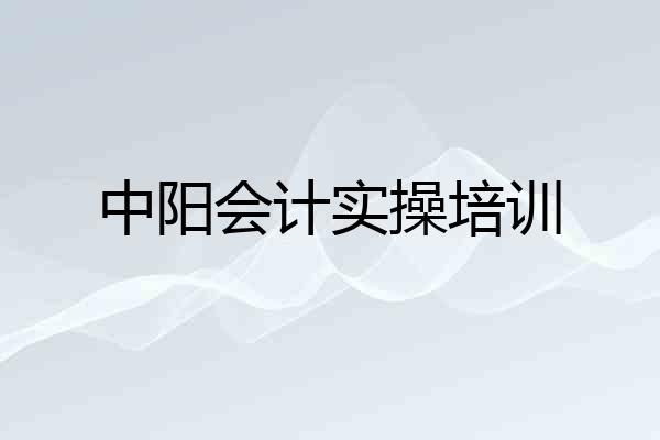 中阳会计实操培训