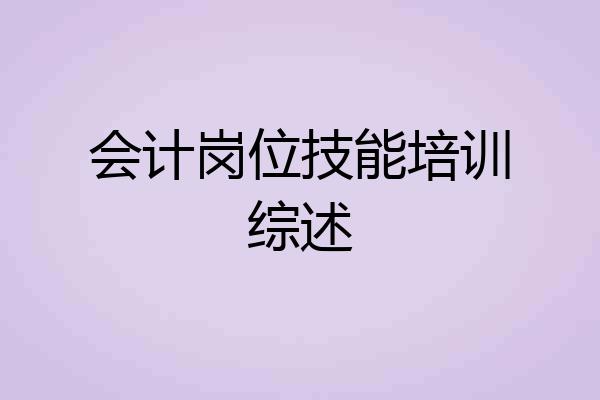 会计岗位技能培训综述