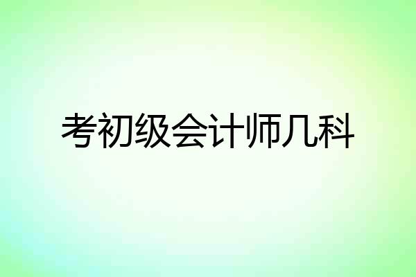 考初级会计师几科