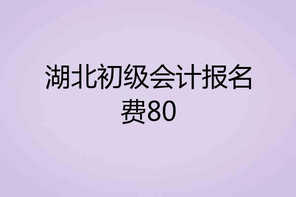 湖北初级会计报名费80