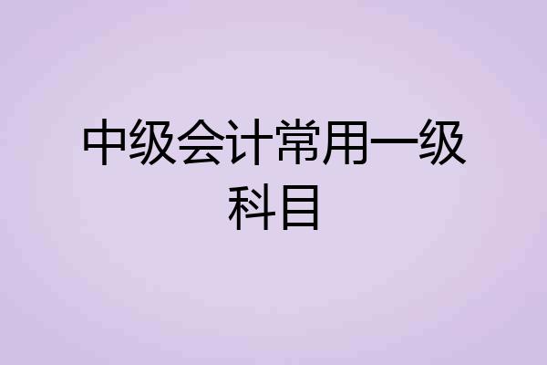 中级会计常用一级科目
