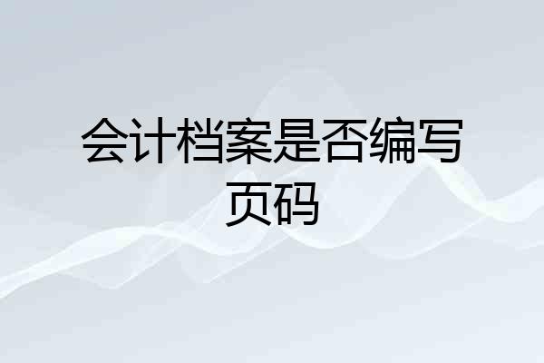会计档案是否编写页码