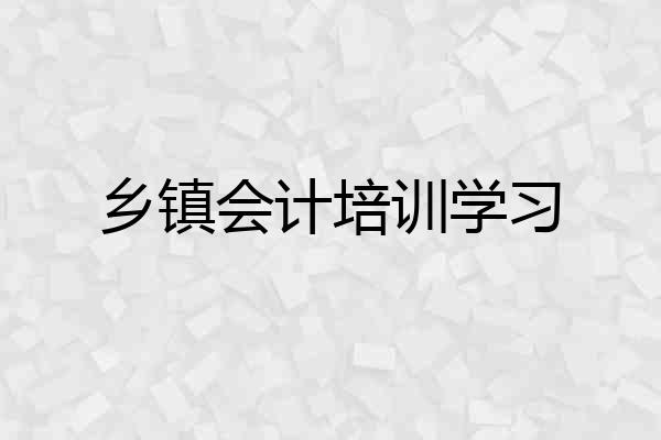 乡镇会计培训学习