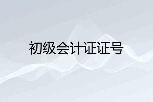 初级会计证证号