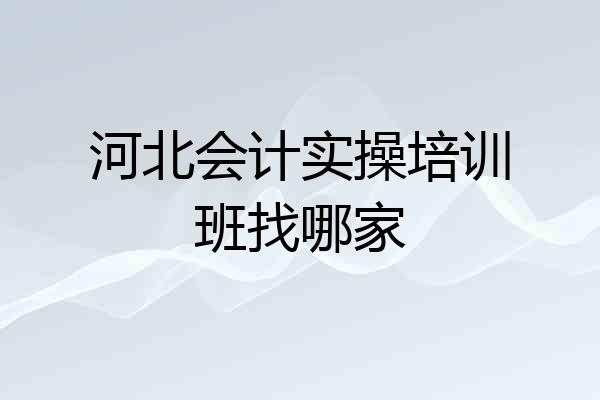 河北会计实操培训班找哪家