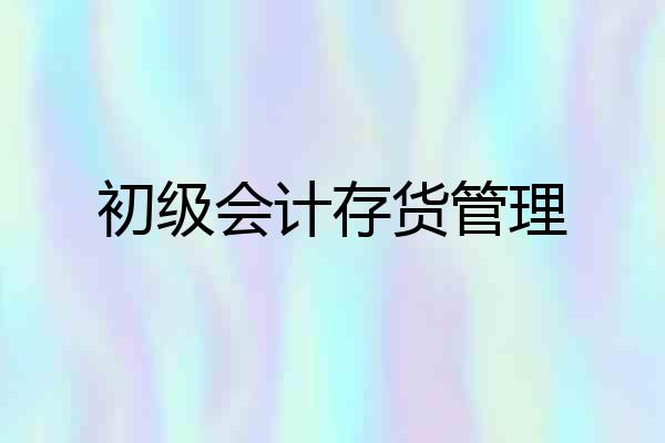 初级会计存货管理