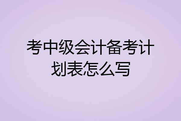 考中级会计备考计划表怎么写