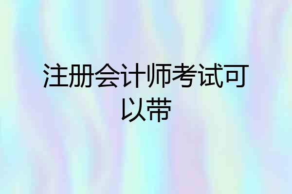 注册会计师考试可以带