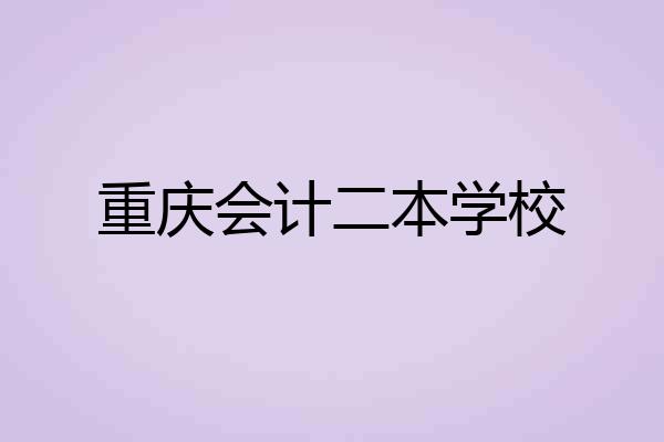 重庆会计二本学校