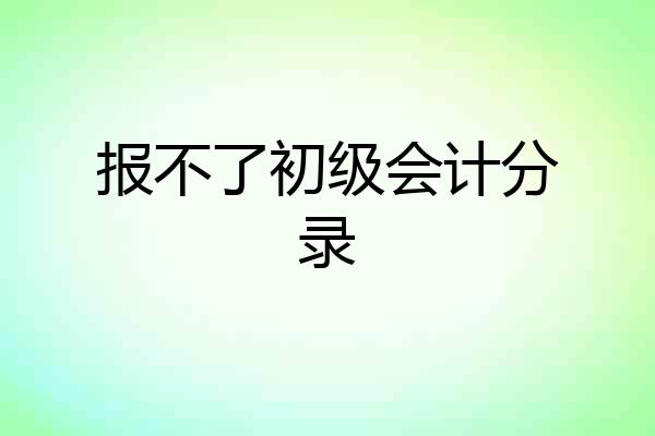 报不了初级会计分录