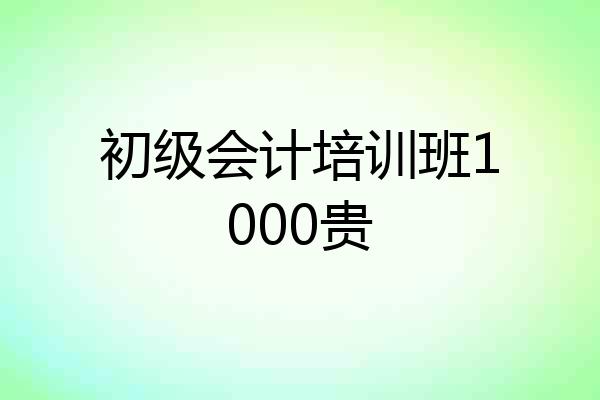 初级会计培训班1000贵