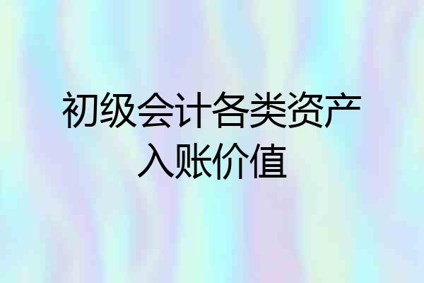 初级会计各类资产入账价值