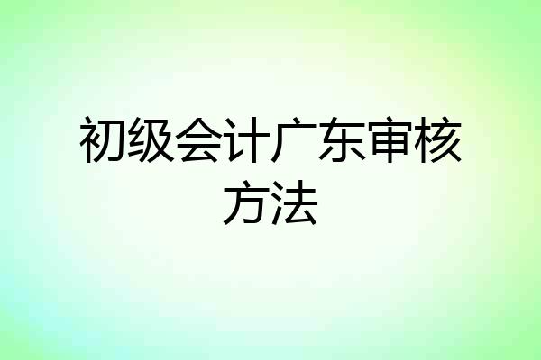 初级会计广东审核方法