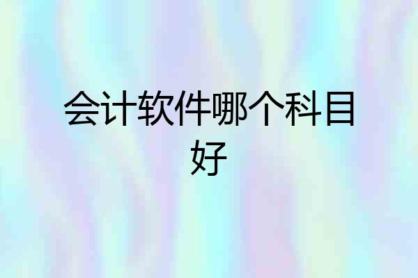 会计软件哪个科目好
