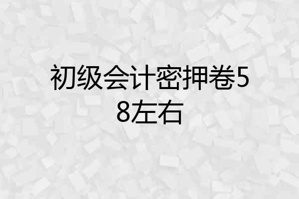 初级会计密押卷58左右