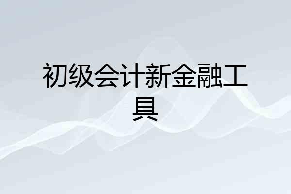 初级会计新金融工具