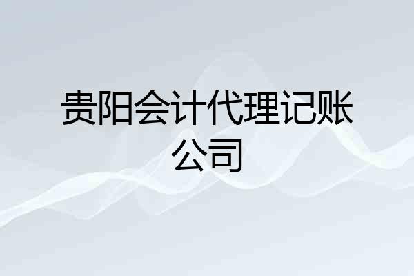 贵阳会计代理记账公司
