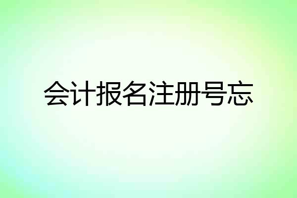 会计报名注册号忘