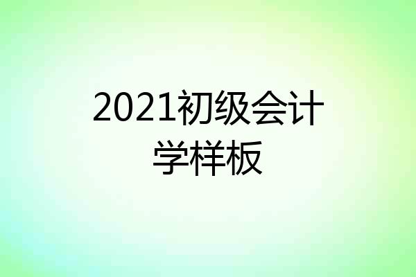 2021初级会计学样板