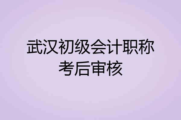 武汉初级会计职称考后审核