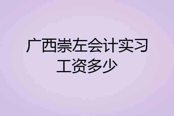 广西崇左会计实习工资多少