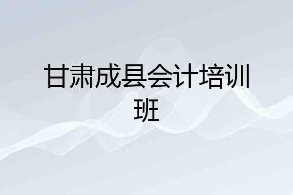 甘肃成县会计培训班