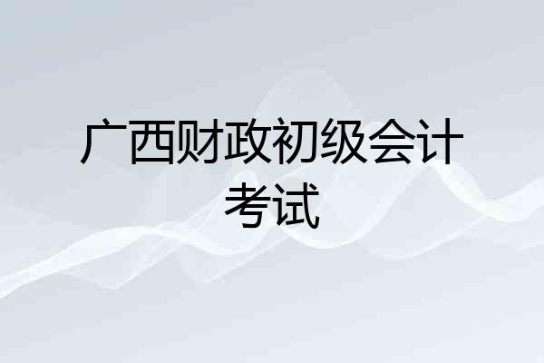 广西财政初级会计考试