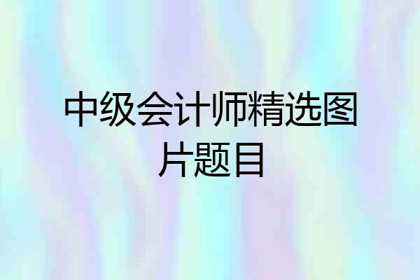 中级会计师精选图片题目