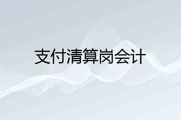 支付清算岗会计