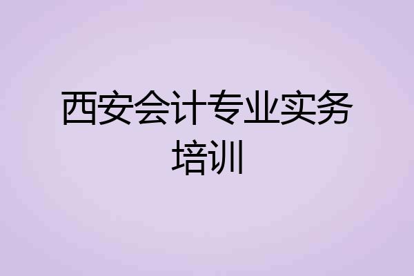 西安会计专业实务培训