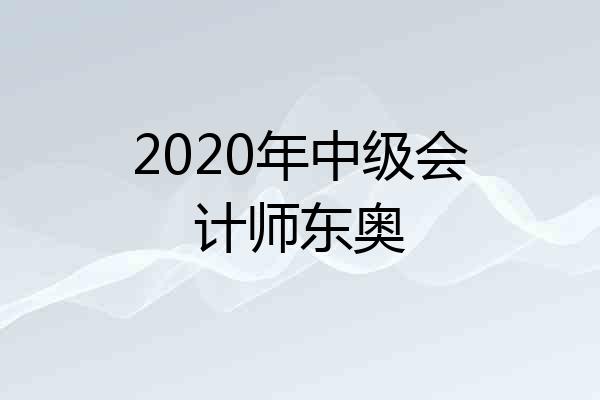 2020年中级会计师东奥