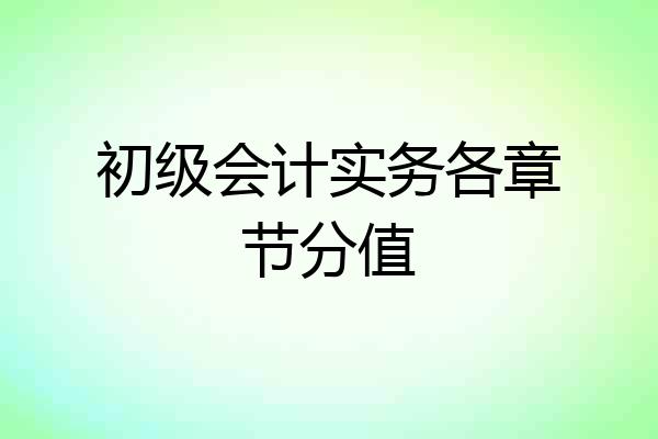 初级会计实务各章节分值