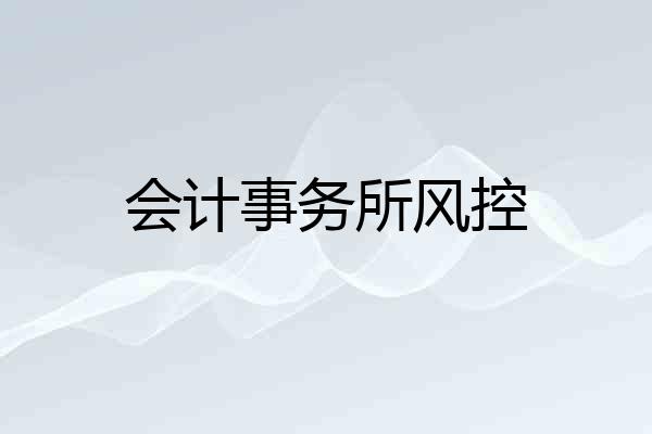 会计事务所风控