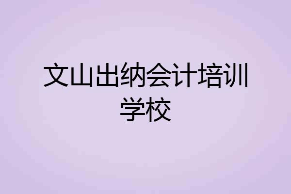 文山出纳会计培训学校