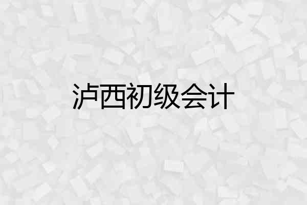 泸西初级会计