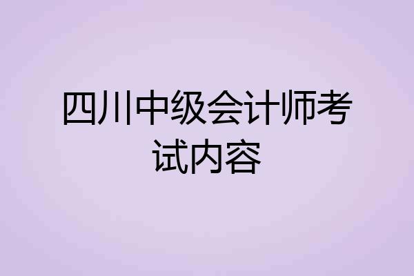 四川中级会计师考试内容