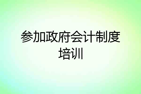 参加政府会计制度培训