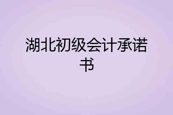 湖北初级会计承诺书