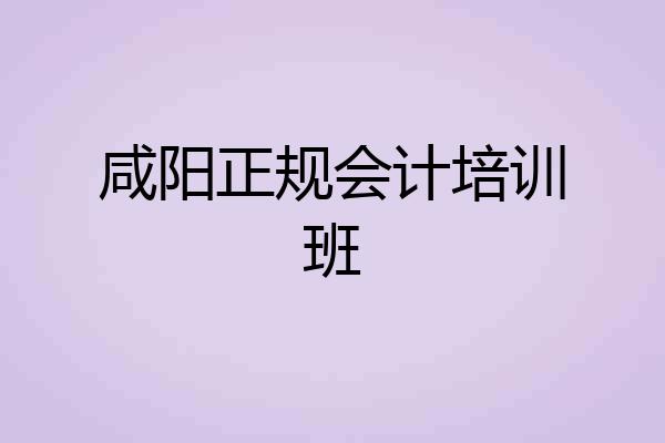 咸阳正规会计培训班