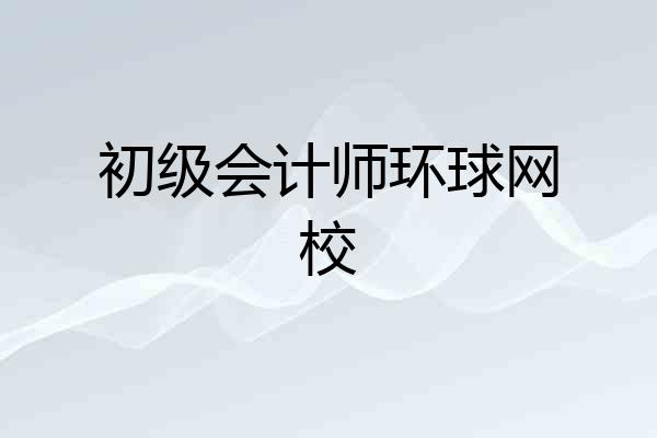 初级会计师环球网校