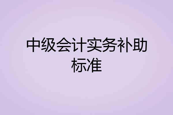 中级会计实务补助标准