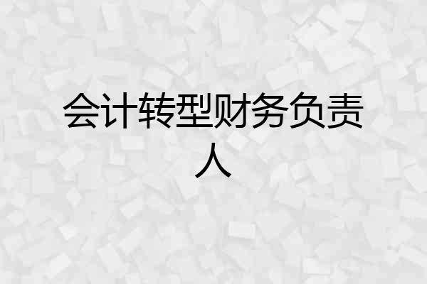 会计转型财务负责人