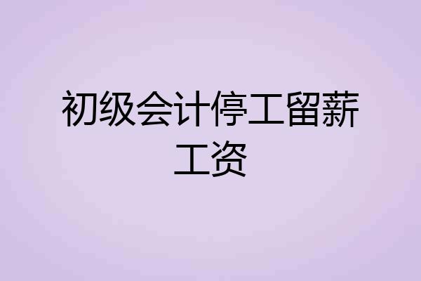 初级会计停工留薪工资