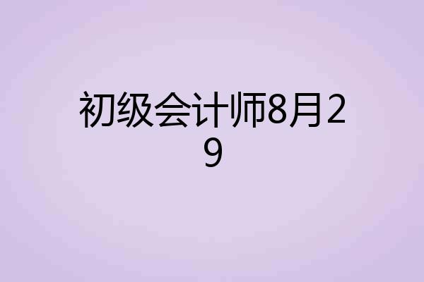 初级会计师8月29