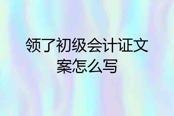 领了初级会计证文案怎么写