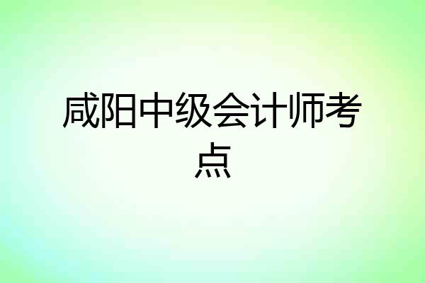 咸阳中级会计师考点
